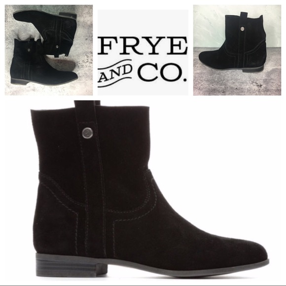 frye black suede booties